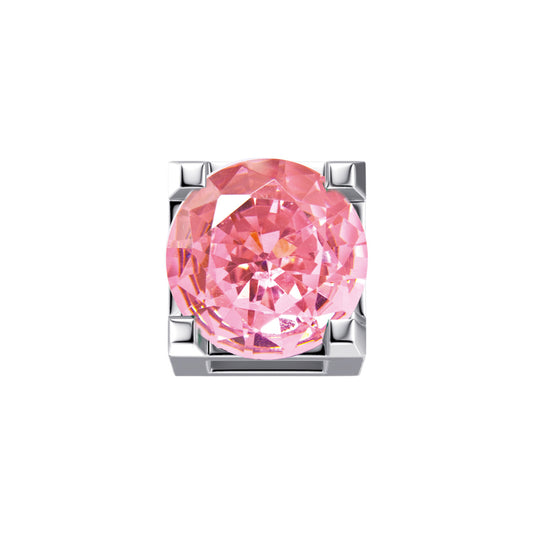 Griffe in oro bianco e topazio rosa