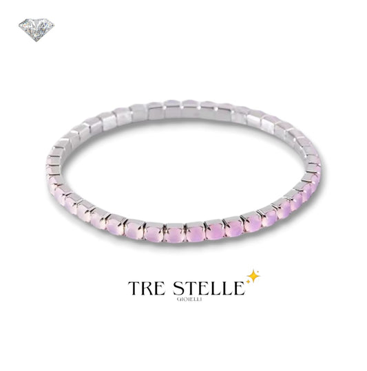 Bracciale tennis rosa opaco