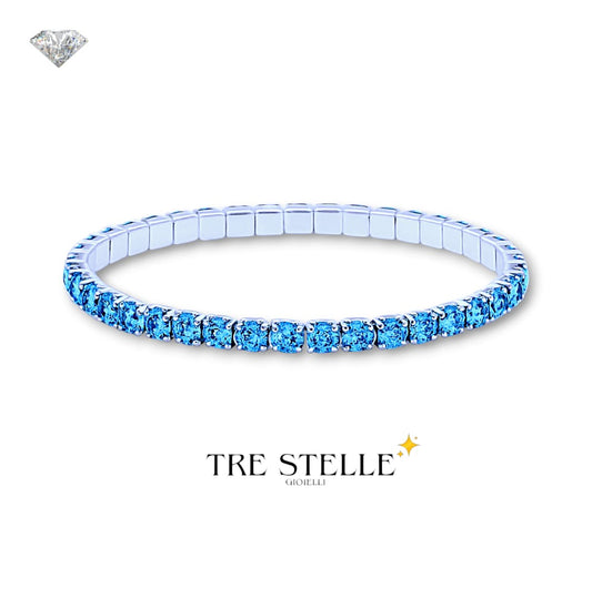 Bracciale tennis azzurro intenso
