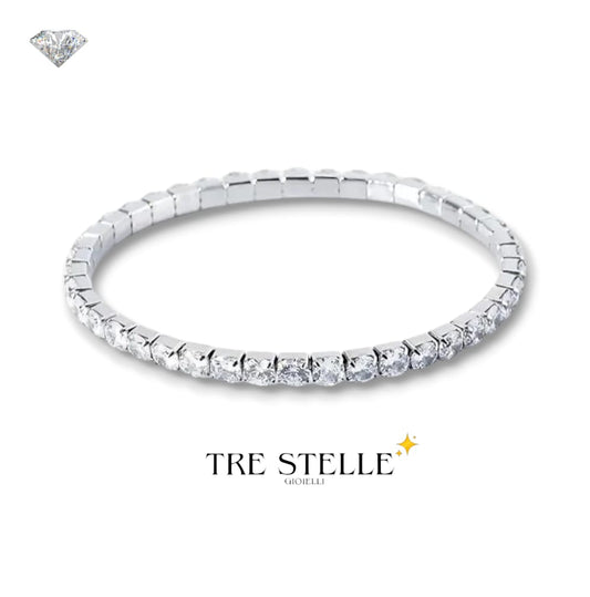 Bracciale tennis bianco base silver