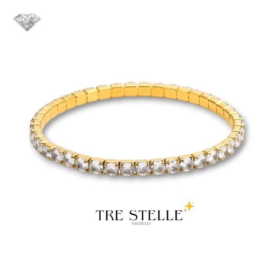 Bracciale tennis bianco base gold