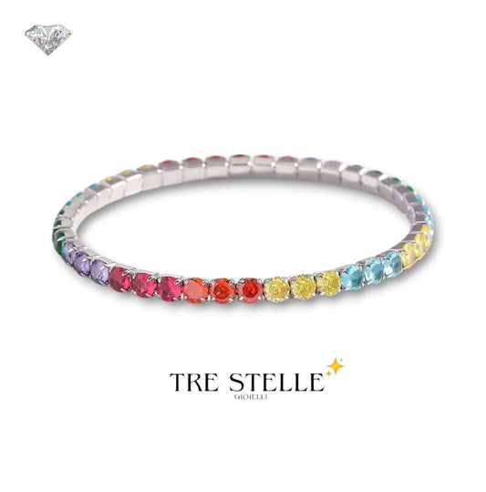 Bracciale tennis Rainbow & Light in argento, vari modelli Bracciale tennis Rainbow & Light in argento, vari modelli