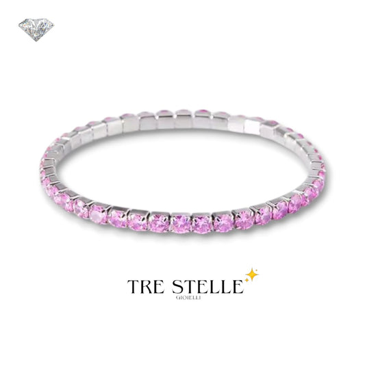 Bracciale tennis rosa barbie