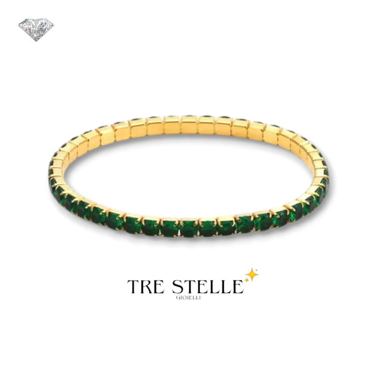 Bracciale tennis verde smeraldo