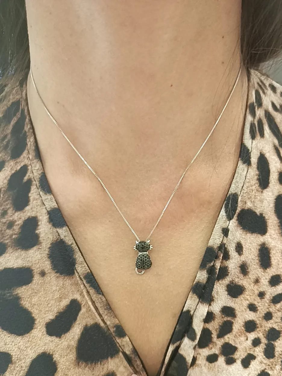 Collana gatto nero