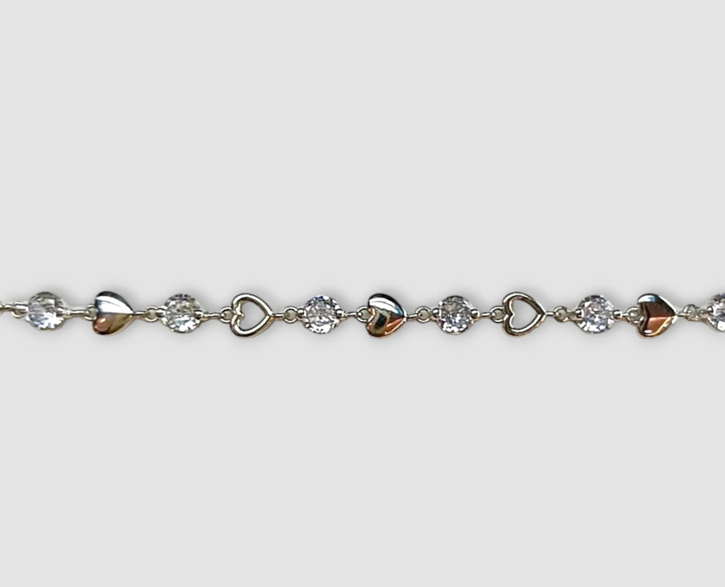 BRACCIALE CASCATA DI CUORI E LUCE ARGENTO