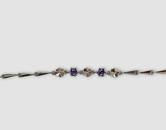 BRACCIALE FORTUNA VIOLA ARGENTO