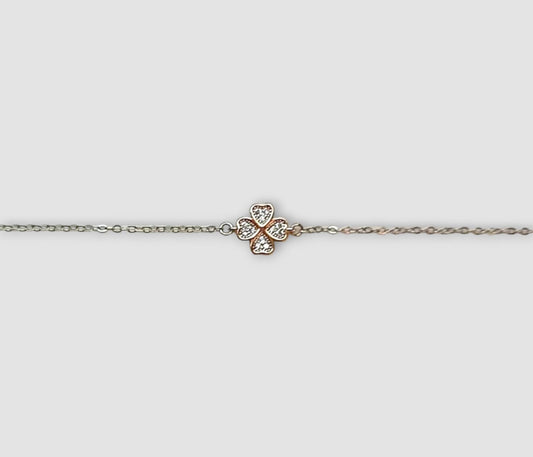 BRACCIALE QUADRIFOGLIO BICOLORE