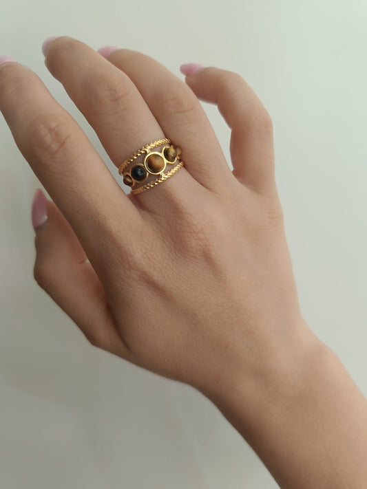 Anello atena con occhio di tigre