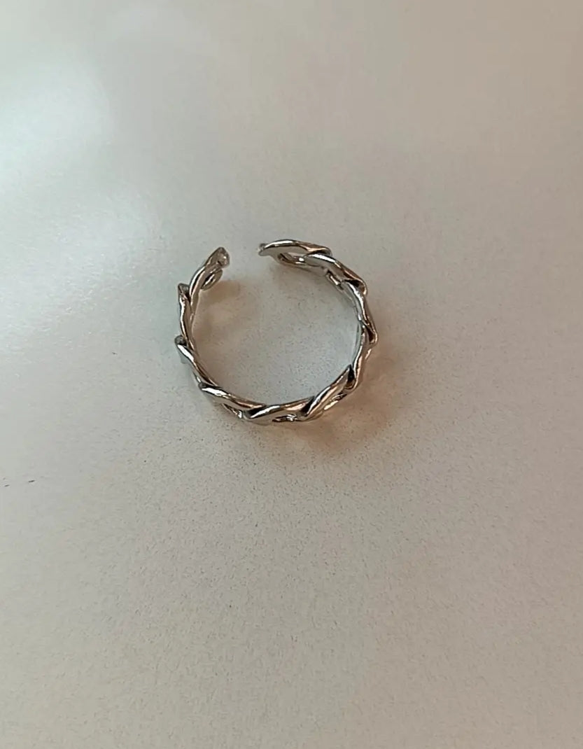 Anello catena big argento