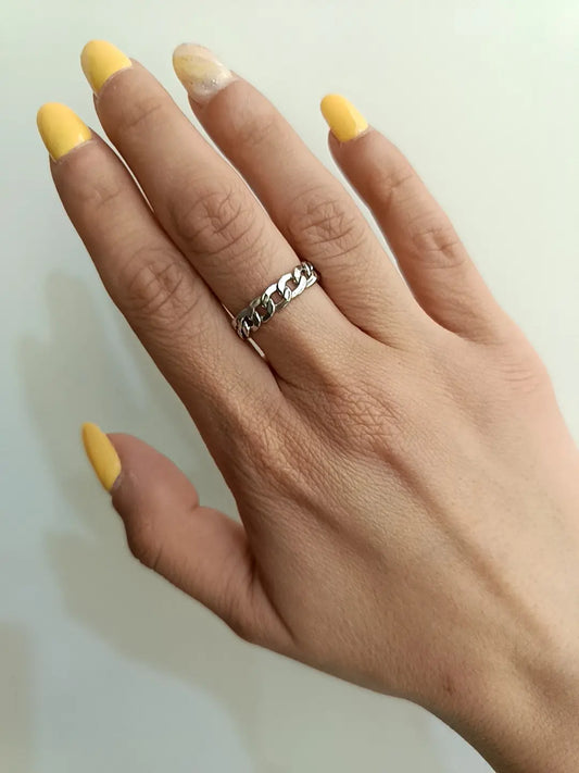 Anello catena small argento