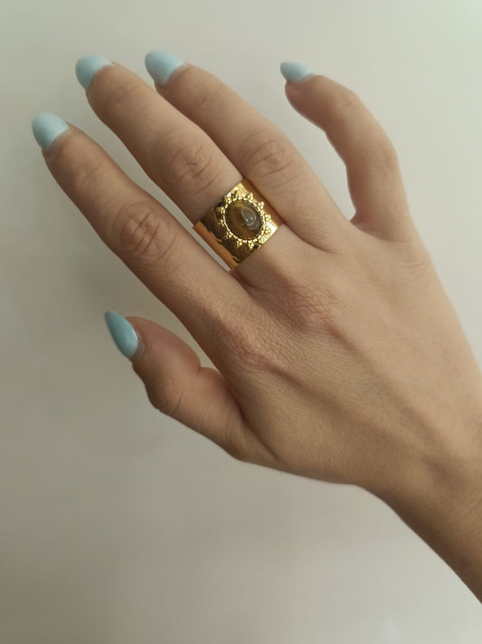 Anello cleopatra con occhio di tigre