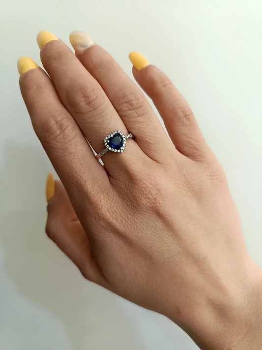 ANELLO LOVELY ZIRCONI BLU ARGENTO