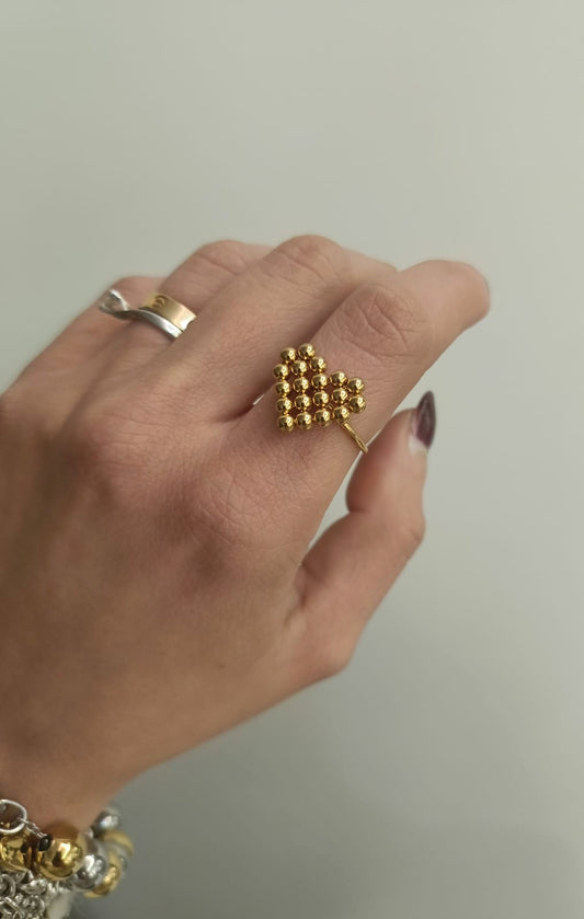 Anello cuore bubble