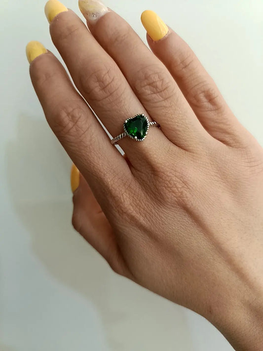 ANELLO LOVELY VERDE ARGENTO