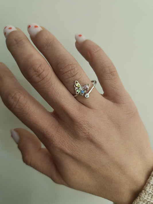 Anello farfalla argento