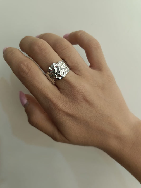 Anello martellato big
