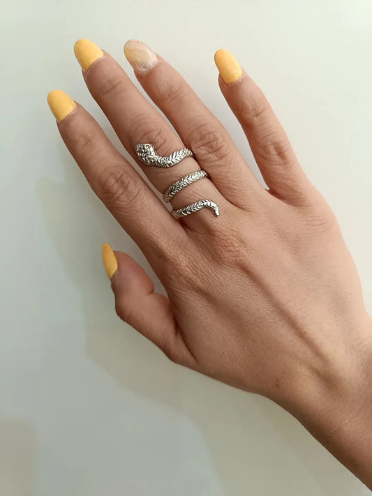Anello big Snake argento