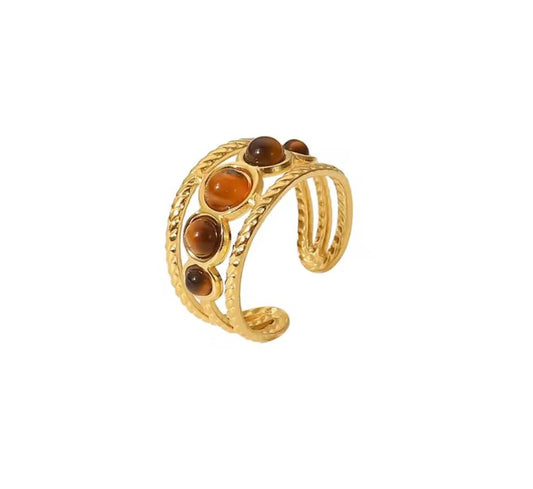 Anello atena con occhio di tigre