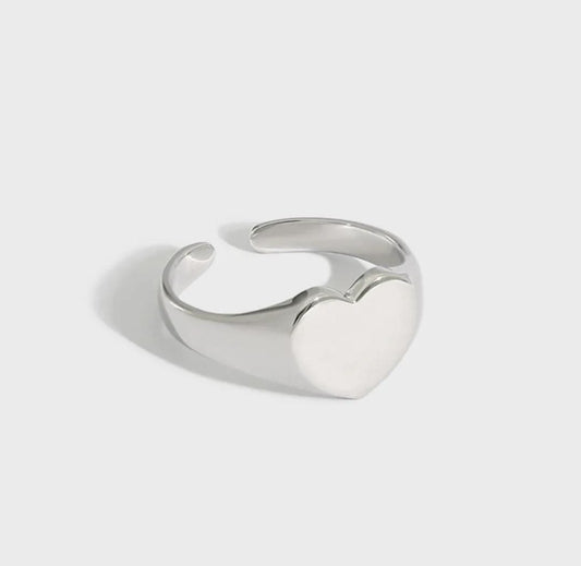Anello chevalier cuore lucido argento