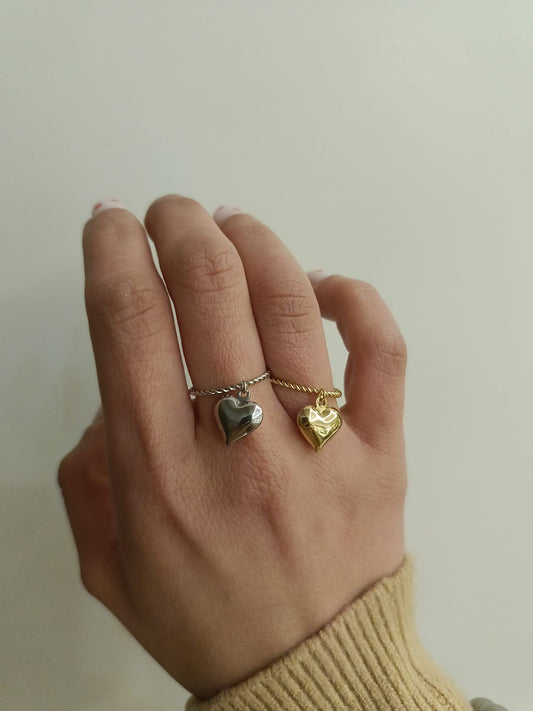 Anello cuore con sonaglio