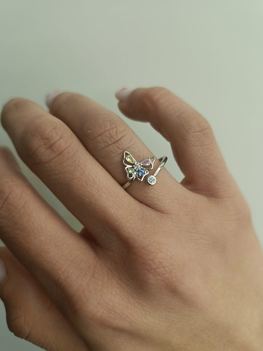 Anello farfalla argento