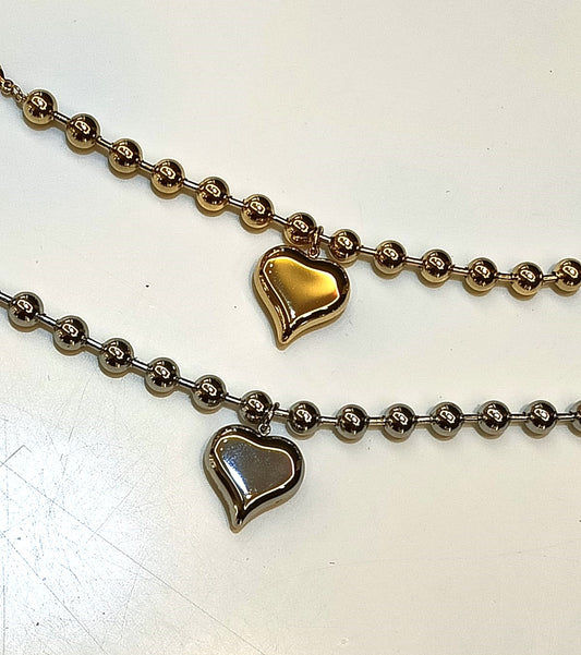 BRACCIALI A SFERE + CUORE