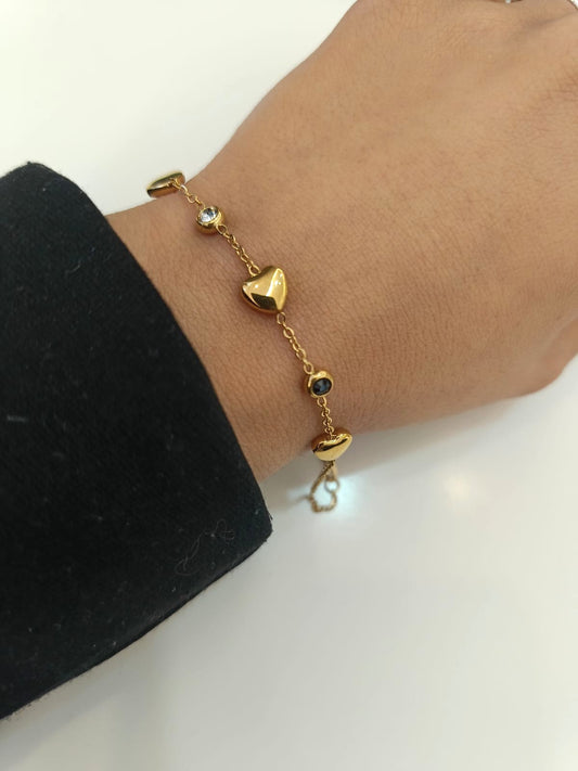 Bracciale cuore con punti luce