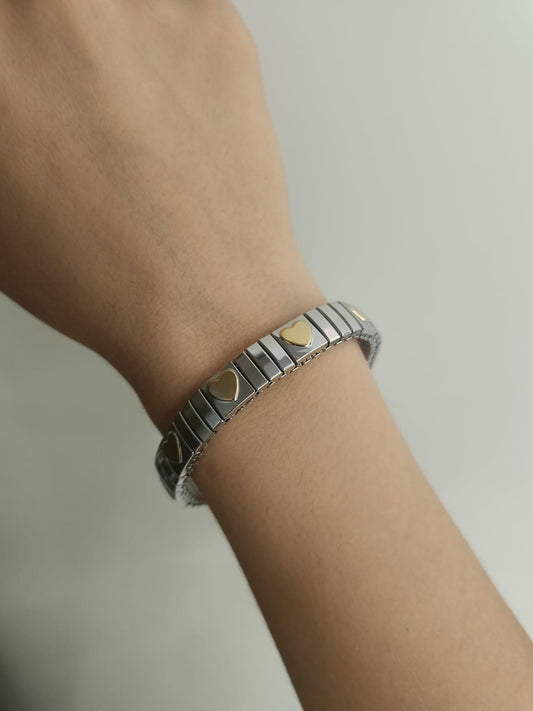 Bracciale cuori elasticizzato