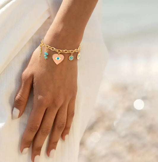 Bracciale occhio rosa