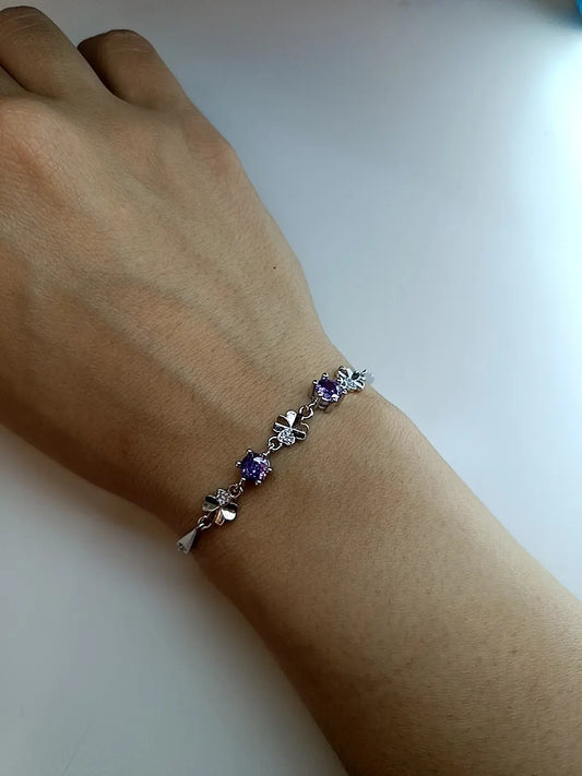 BRACCIALE FORTUNA VIOLA ARGENTO
