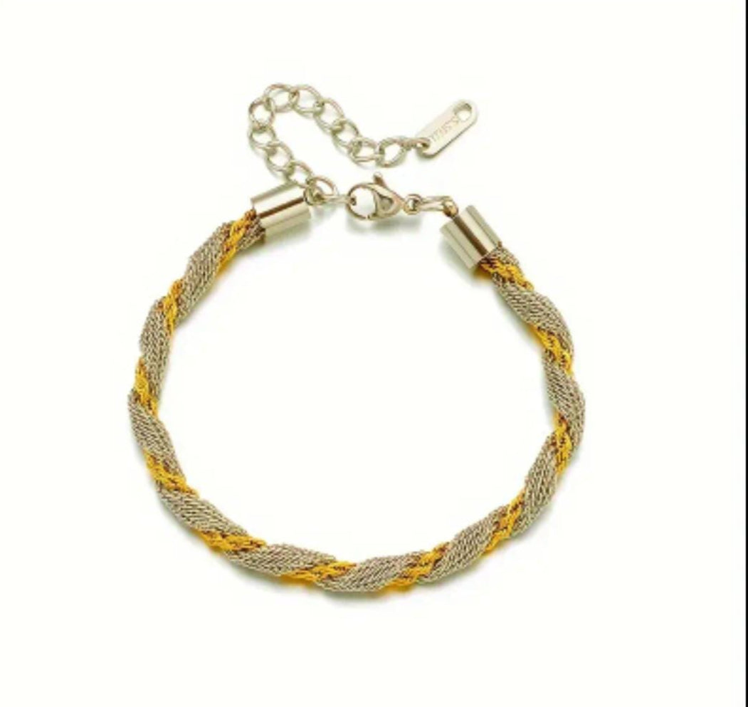 Bracciale intreccio bicolore