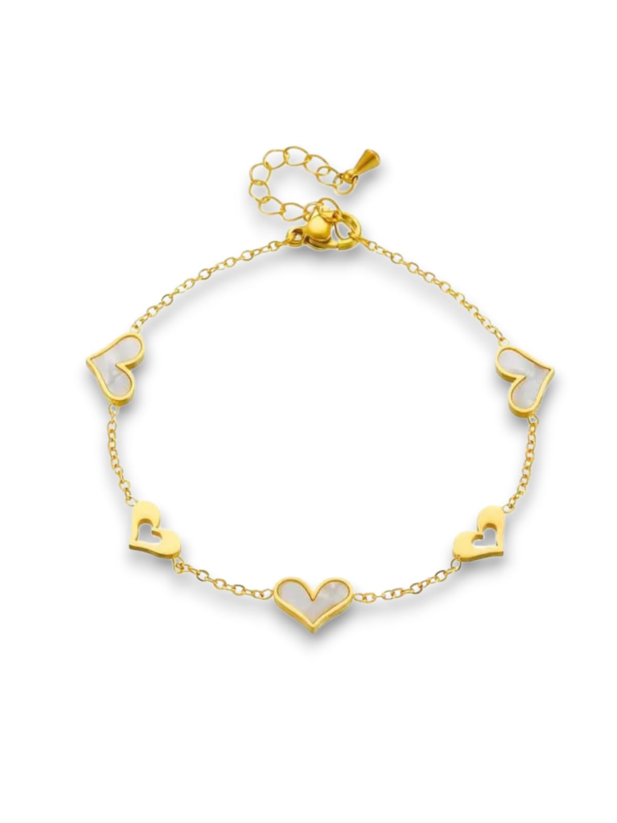 Bracciale cuore perlato