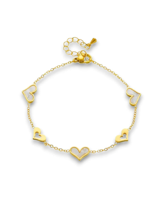 Bracciale cuore perlato