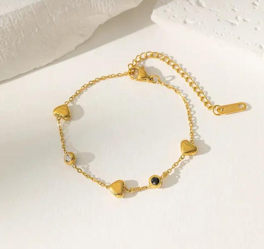 Bracciale cuore con punti luce
