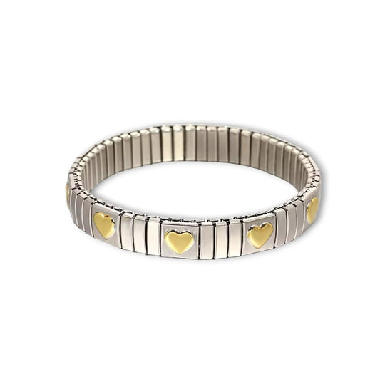 Bracciale cuori elasticizzato