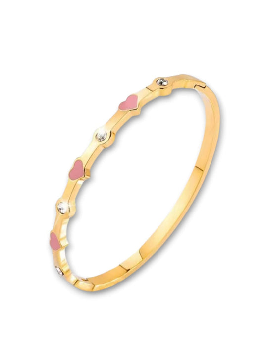 Bracciale rigido cuoricini