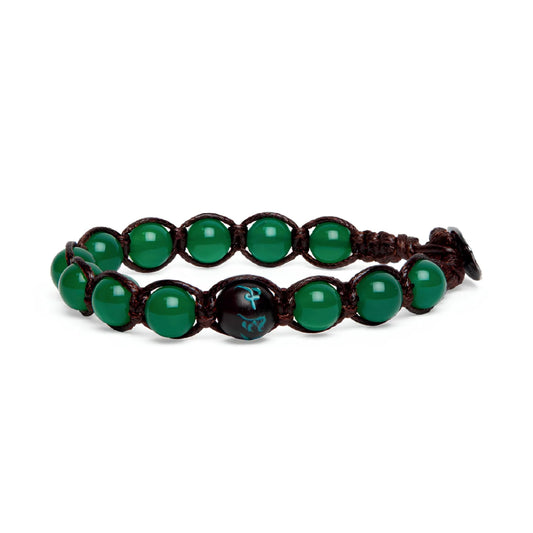 Bracciale Tamashii Aria con pietra agata verde BHS906-12