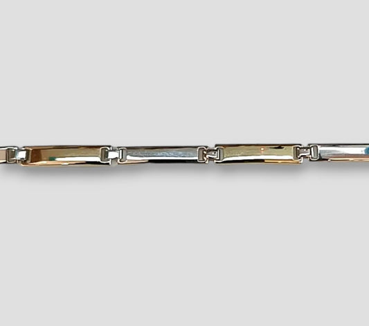 BRACCIALE TARGA ARGENTO E ORO