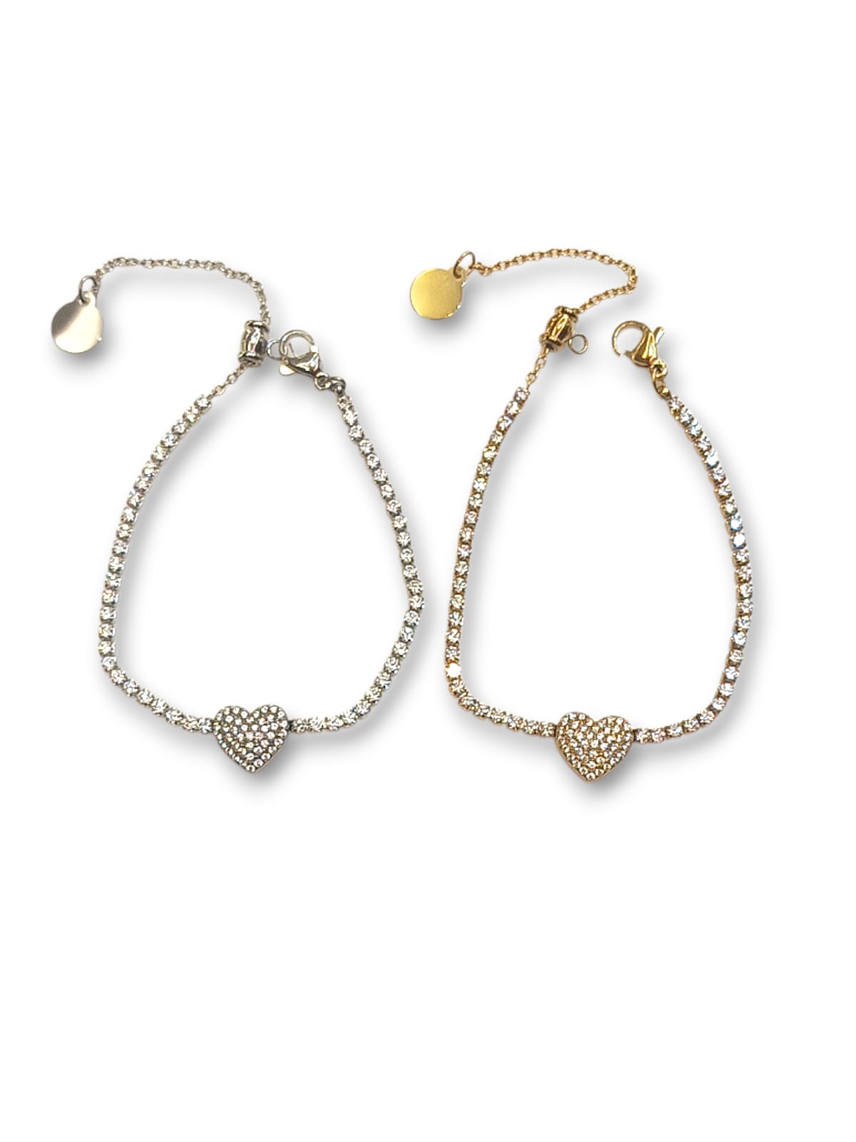Bracciale tennis cuore con cursore