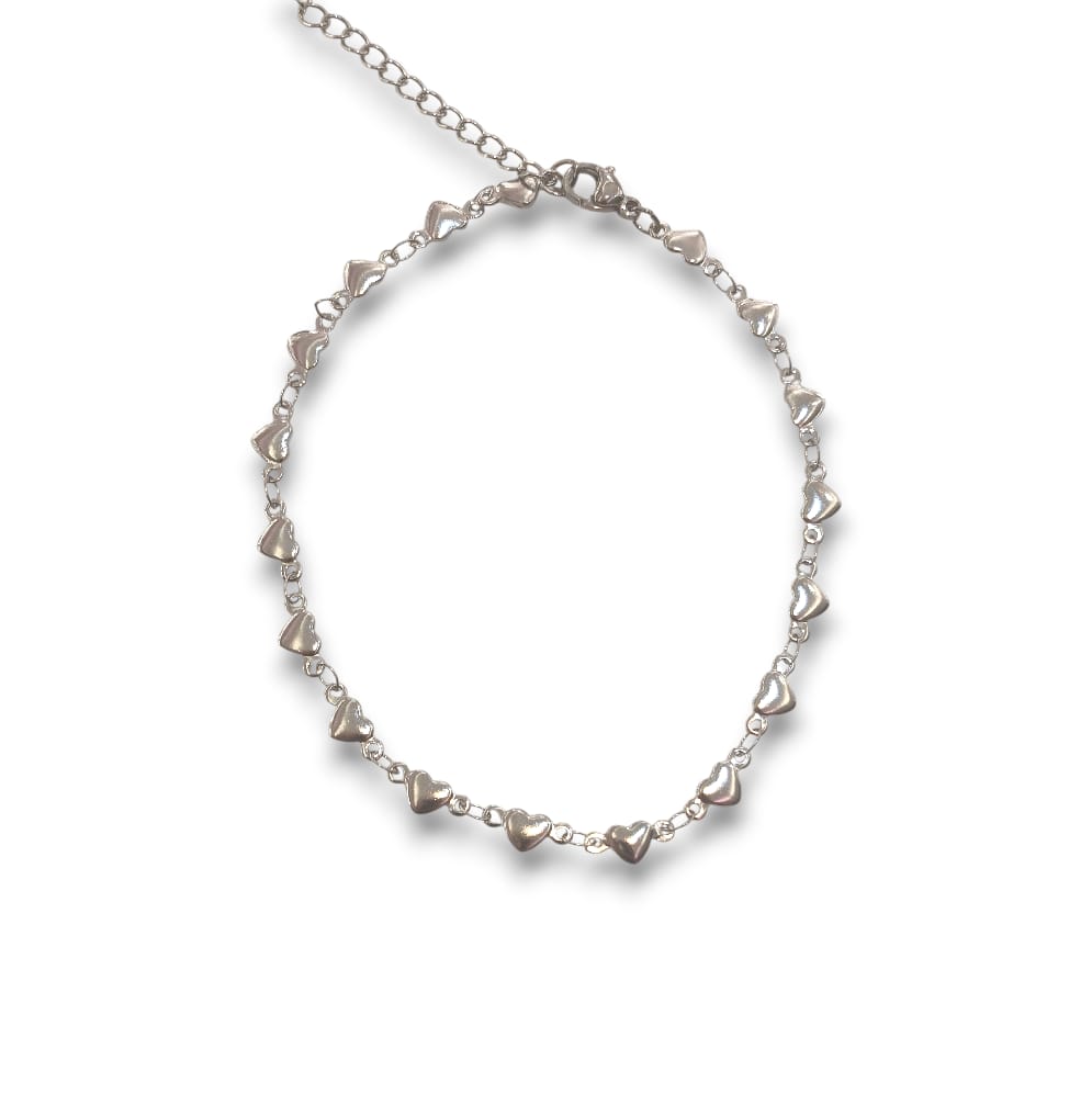 Cavigliera cuoricini silver