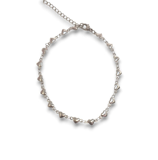 Cavigliera cuoricini silver