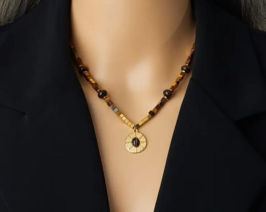 Collana cleopatra con occhio di tigre