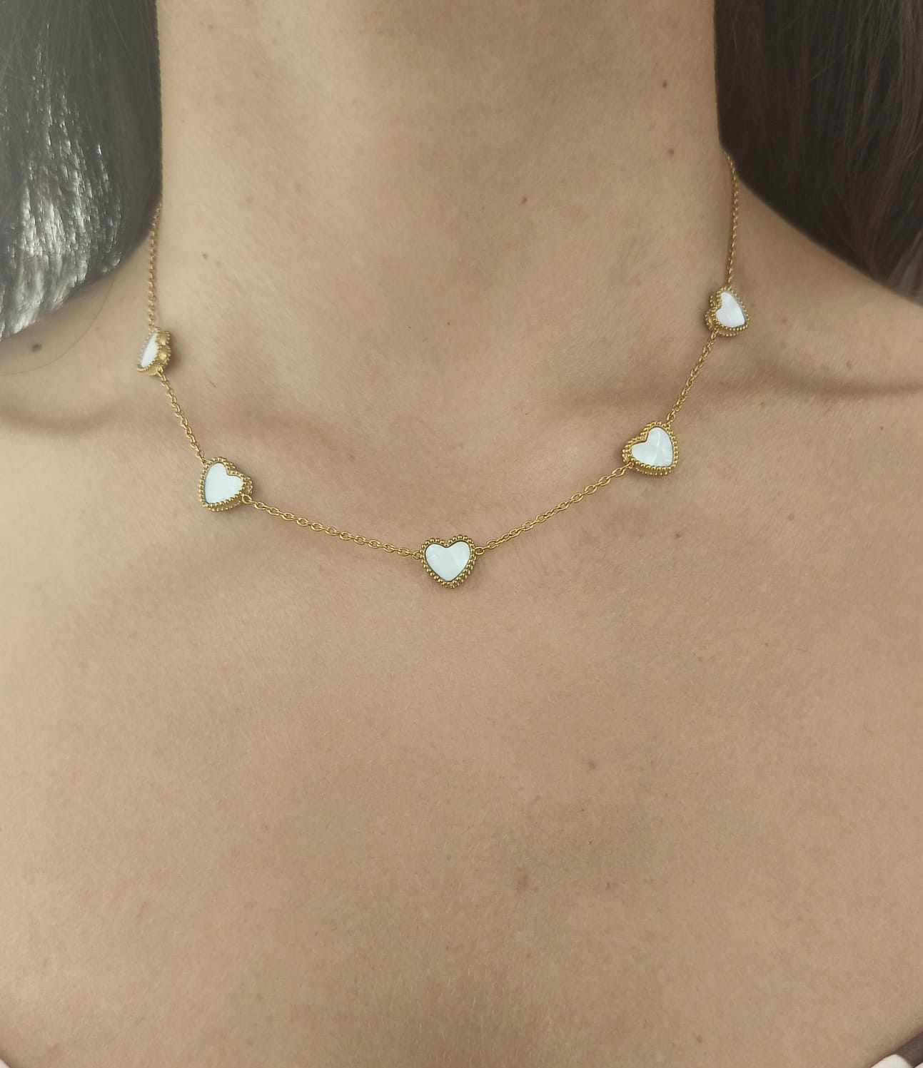 Collana cuore perlato