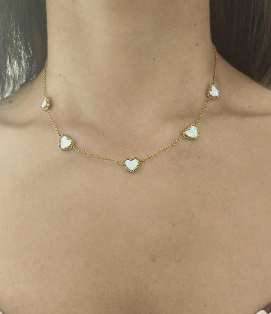 Collana cuore perlato