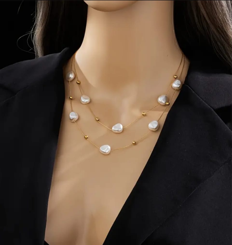 Collana doppio filo di perle