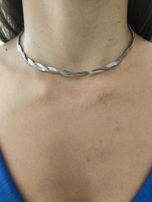 Collana doppia snake intrecciata