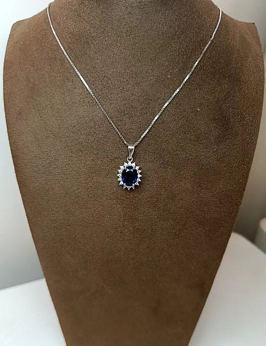 Collana elegance blu argento