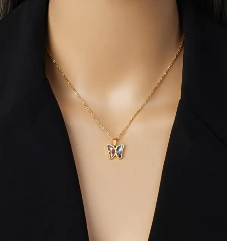 Collana farfalla multicolor