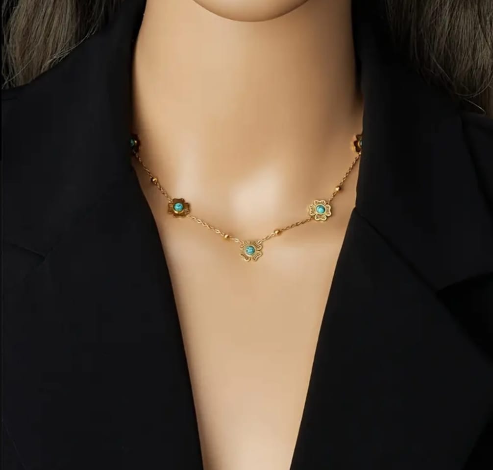 Collana fior di turchese